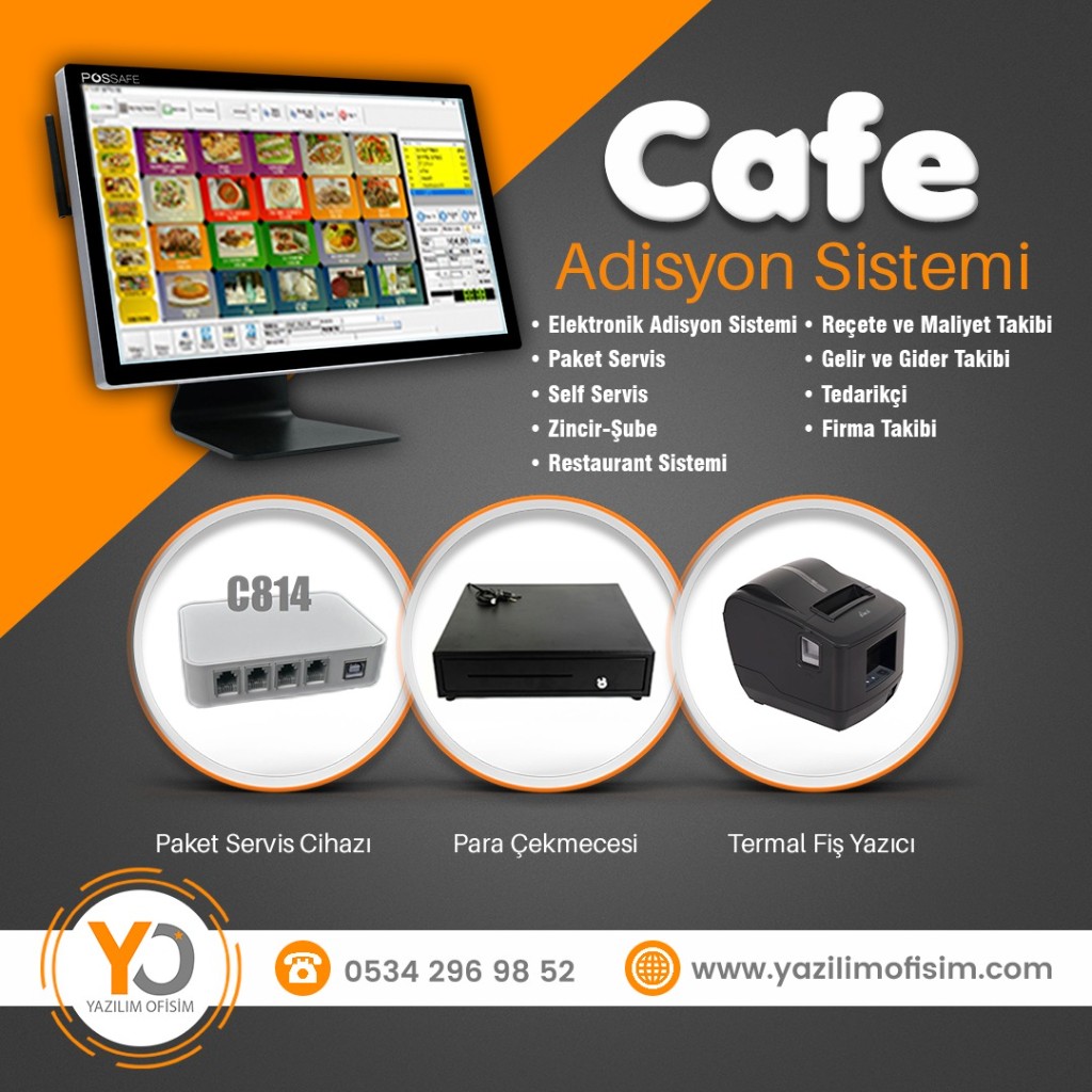 Cafe adisyon programı ve dokunmatik POS sistemi