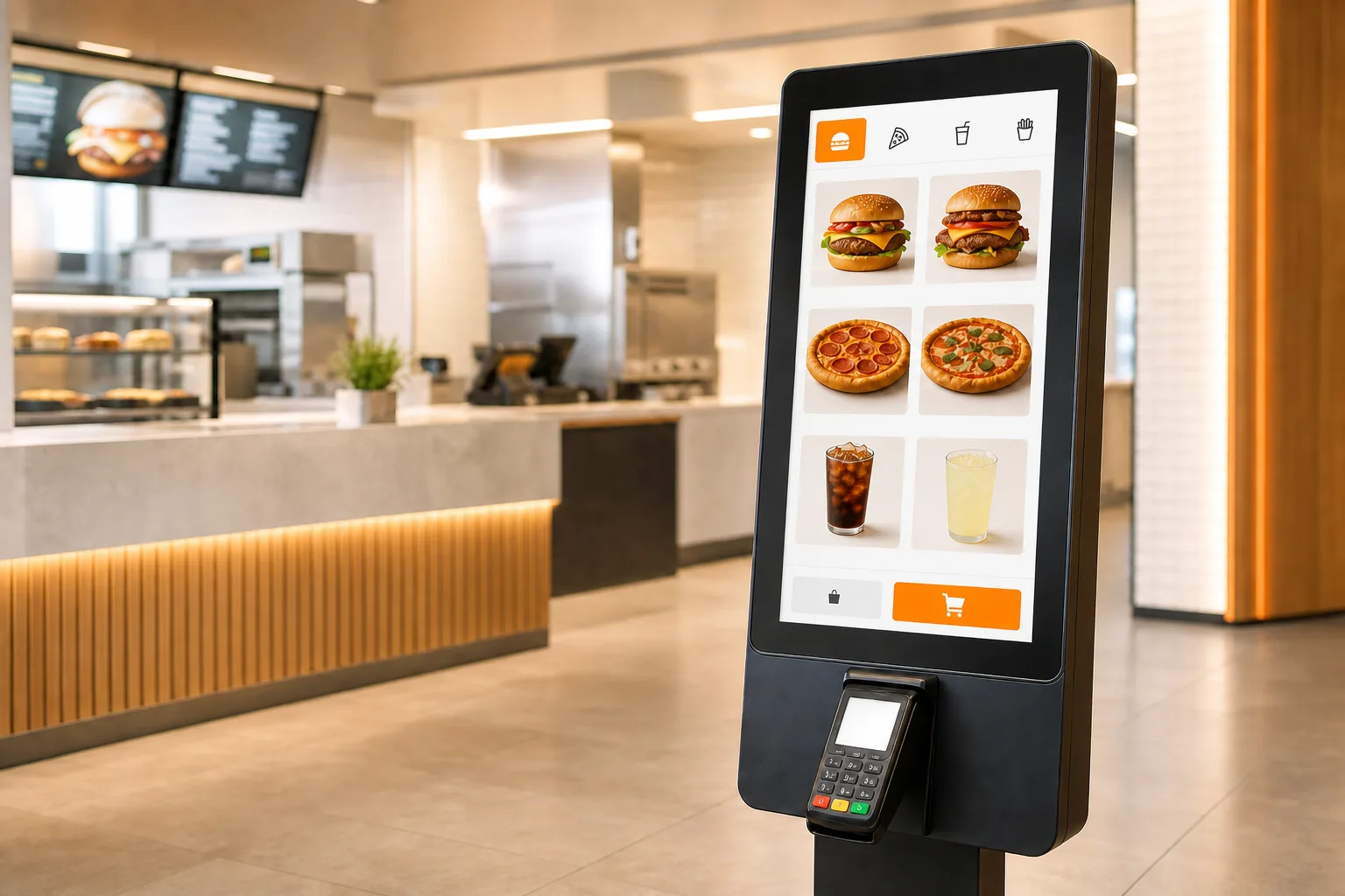 Self servis sipariş kiosk sistemi